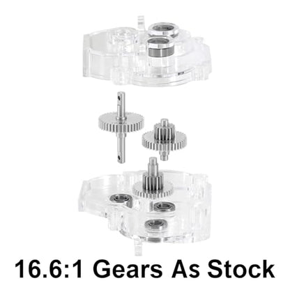 INJORA Acrylic Complete Transmission with Stock Gears for 1/18 RC Crawler TRX4M Upgrade - size: 16.6/1