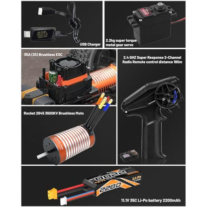 ZD Racing BX-12 1/12 Remote Control Off-Road Car Compatible with 3S Batteries, 2.4G Brushless 4WD 70KM/H RC Climbing Car Mini Electric RC Buggy Rock Crawler Toy Gift -RTR - style: ZD Racing BX-12 1/12, Blue