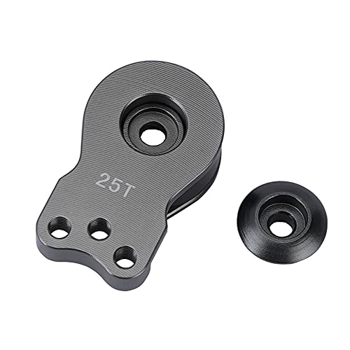 DJX Aluminum 25T Servo Saver 3 Holes Adjustable Hi-Torque Servo Horn for 1/8 1/10 Remote Control Car Boat (Titanium) - color: Titanium