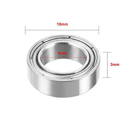 uxcell 20pcs MR106ZZ 6mmx10mmx3mm Double Shielded Miniature Deep Groove Ball Bearing