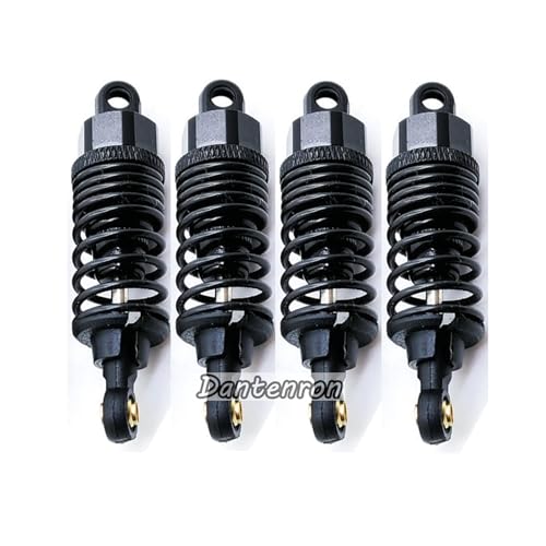 4Pack RC Car 102004 Adjustable Shock Absorber Damper Upgrade Parts Replacement Accessory 68mm For 1/10 RC On Road Drift Rally Car HSP 94102 94122 HPI Losi Axial Tamiya Redcat (Black) - color: Black