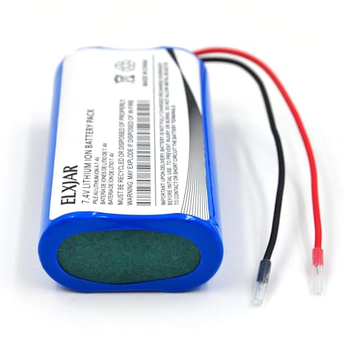 (2-Pack) 7.4V 2200mAh Rechargeable Battery Module with Bare Leads | Two-cell battery module with PCB protection for compatible LED lights, RC models and DIY electronics requiring bare leads.