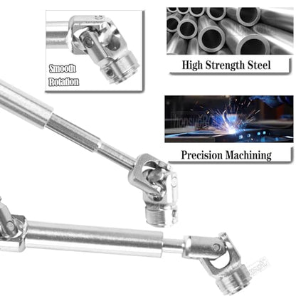 Drive Shaft 85-122MM &95-137MM Upgrades Part for 1/10 Axia 1 SCX10 SCX10 II 90046 SCX10 III AXI03007 TRX4 D90 RC Crawler,Universal Driveshaft,Steel Full Metal Axles,2PCS,Silver - style: silver/85-122&95-137