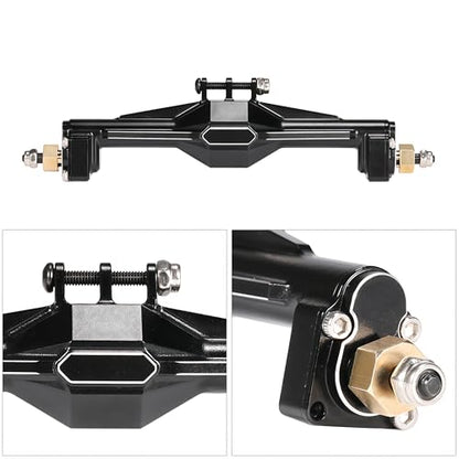 AMK Aluminum TRX4M Axles, CNC TRX4M Portal Axles Front & Rear Set with Steering Link, Aluminum Alloy Housing with Brass Hex for 1/18 RC Crawler TRX4M Defender Bronco Upgrade Parts (Black) - color: Black