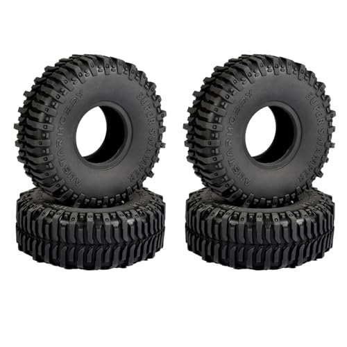 1.0 Tires RC Crawler 59 * 24mm with Foam Inserts 4pcs Swamp Stomper Tires for SCX24 1/18 TRX4M Upgrades - size: 59 * 24mm
