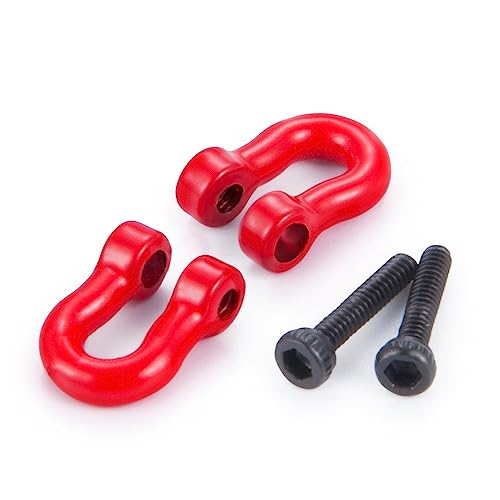 2Pairs Aluminum Tow Hooks D-Ring Hitch Tow Shackles | For TRX4M 1/18 Bronco Defender, RC Crawler Car
