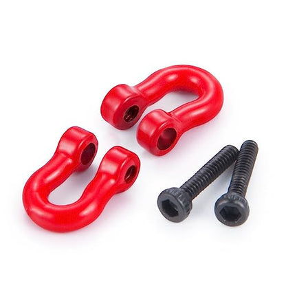 2Pairs Aluminum Tow Hooks D-Ring Hitch Tow Shackles | For TRX4M 1/18 Bronco Defender, RC Crawler Car
