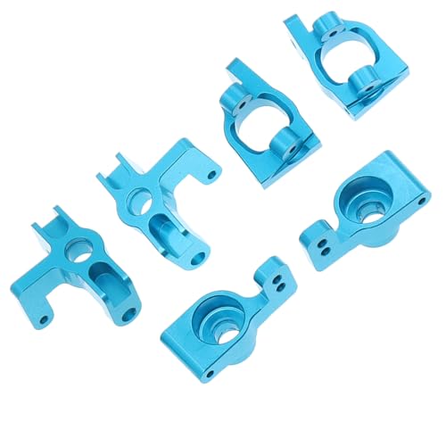 6PCS Metal Front Steering Cup&C seat&Rear Wheel hub Compatible with WLtoys Compatible with WLtoys 1/14 144010 144001 144002 1/12 124016 124017 124018 124019 RC Car Upgrade Parts (Blue) - color: Blue