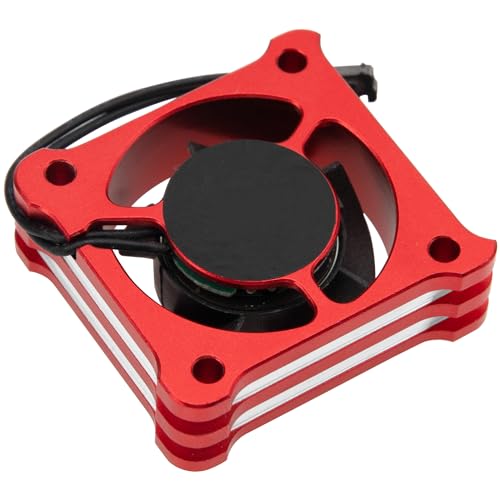 ShareGoo Alloy Brushless Motor ESC Cooling Fan Heatsink 28000RPM 5V-7.4V for Hbywing XeRun XD10 PRO ESC Series (Red)_ - color: Red