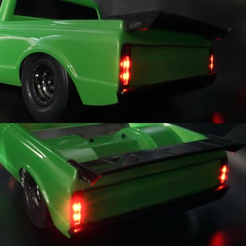 RCHUBAM Front and Rear LED Light Set for 1/10 TRX Slash C10,RC Upgrade Part | Complete Headlights Taillight Kit,White and Yellow Light