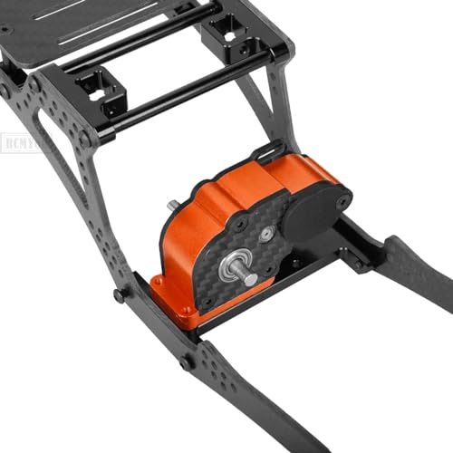 RC Carbon Fiber Frame Chassis w/Gearboxes Upgrades Part for 1/10 SCX10 SCX10 II 90046 90047 RC Crawler Car,Orange - color: Orange - Parts
