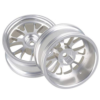 Mxfans 4PCS RC Silver Y-Shape Wheel Rim Aluminum Alloy Upgrade 52mm Diameter Wheel Rim RC 1/10 On-Road Car & Drift Car