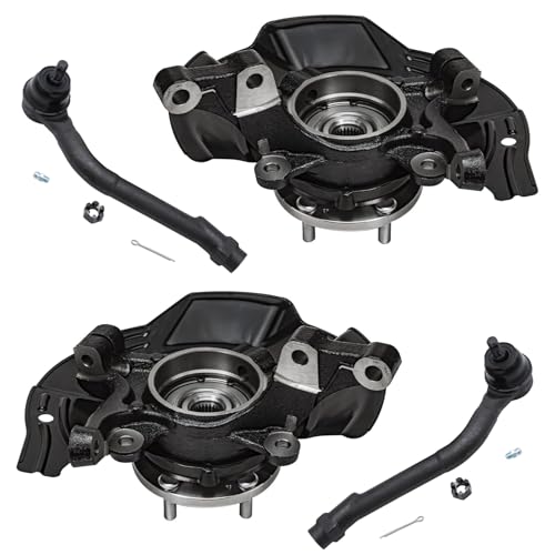Detroit Axle - 2.4L Front 4pc Steering Knuckles Kit for 2011 Kia Optima, 2 | Steering Knuckles & Wheel Bearing Hubs 2 Outer Tie Rods Replacement - size: 4SU47760/Kit