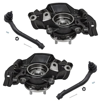 Detroit Axle - 2.4L Front 4pc Steering Knuckles Kit for 2011 Kia Optima, 2 | Steering Knuckles & Wheel Bearing Hubs 2 Outer Tie Rods Replacement - size: 4SU47760/Kit