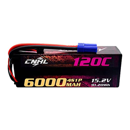 CNHL 6000mAh 4S Lipo Battery 15.2V 120C HV EC5 Hard Case for RC Car | High voltage system delivers instantaneous acceleration and durable impact protection for 1/8 RC racing buggies.