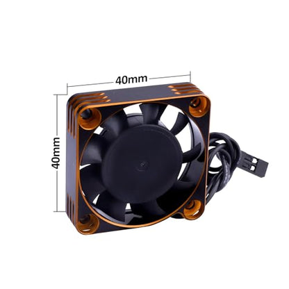 RC Motor Cooling Fan 40x40mm 16000RPM 540 550 Motor ESC Heatsink Brushless Cooling Fans for 1/10 1/8 RC Car (Black&Gold) - color: Black&Gold