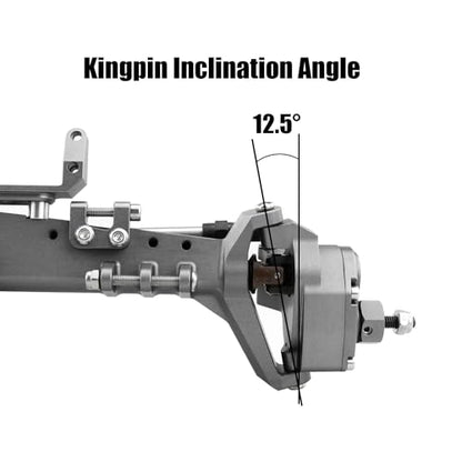 1/10 RC Crawler All Metal Front and Rear Portal Axle for Axial Capra 1.9 UTB Buggy F9 CNC Machined 7075 Aluminum Integrated (Grey) - color: Grey
