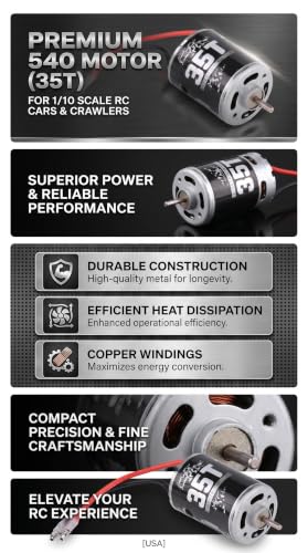 RC Crawler Motor, High Torque Sensored Brushless 1/10 Scale for Off-Road Crawling and Hobbyists Adventure Enthusiasts