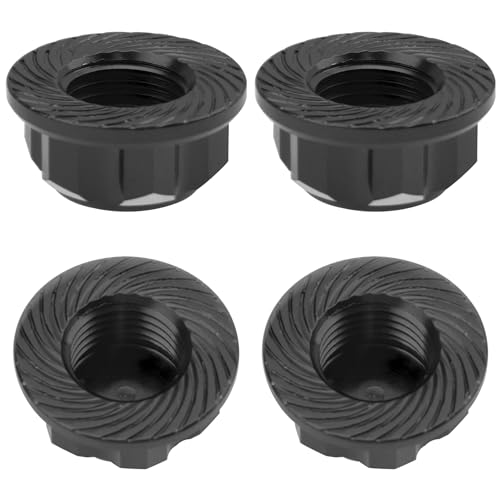 17mm Hex Wheel Nuts Adapter Dustproof Caps 1.25 Thread Compatible with Traxxas X-Maxx Summit E-Revo HPI HSP Losi Kyosho Tamiya Himoto 1/8 RC Buggy Car (Black) - color: Black