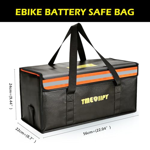 TMEOIIPY Ebike Battery Bag - Large Capacity Safe Fireproof Lipo Bag for Charging and Storage - Portable Ebike Accessory (20 x 6.3 x 6.3in) - style: 22 X 9.5 X 9.5in
