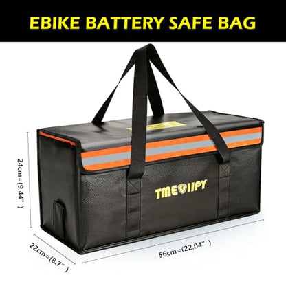 TMEOIIPY Ebike Battery Bag, Fireproof Large Capacity for Charging | 3-layer fireproof ebike battery bag for safe indoor charging & storage, protects against overheating. - style: 22 X 9.5 X 9.5in
