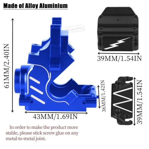 RC F/R Gearbox Case Diff 43t &10t Input Gear Upgrades for 1/8 Kraton/Outcast/Talion 6S BLX EXB,Notorious 6S BLX,1/7 Mojave 6S BLX EXB,BigRock/Fireteam 6S BLX,Navy Blue - color: Navy Blue(1set)