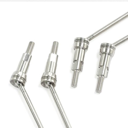 Steel Front Rear CVD Axles Drive Shafts Set with Aluminum 7075 Wheel Hex for Arrma 1/18 Granite Grom Mega 380 Brushed 4x4 Monster Truck RTR Upgrade Parts (Silver) - color: Silver