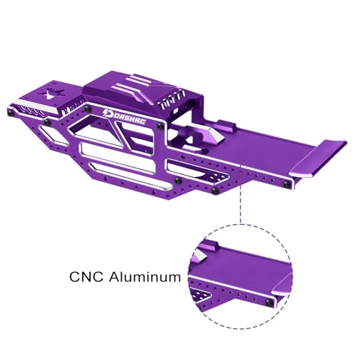 SCX24 Warthog LCG Chassis Kit, Aluminum Roll Cage Frame | 1/24 RC Crawler Buggy Scale Appearance Chassis, Compatible with Gladiator Bronco C10 JLU Models Custom Builds Upgrades - color: Purple, size: without Lettering