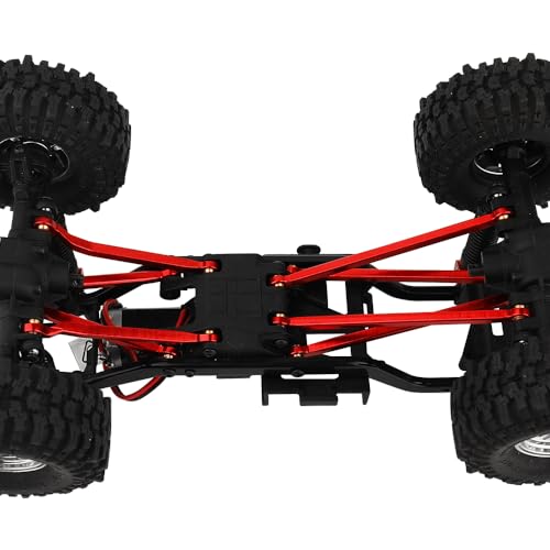 TRX4M Metal High Clearance Chassis Link Rods Linkage Set for TRX-4M K10 High Trail Pickup 1/18 RC Off-Road Crawler Original Stock Upgrade Parts (red) - color: Red