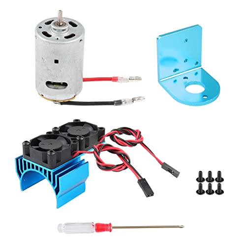 RC 540 Motor Aluminum Motor Heatsink with Dual Cooling Fan Motor Seat Combo for A949-B A959-B A969-B A979-B K929-B 1/18 Wltoys Upgrades Parts - style: Dual Fan + 540 Motor + Mount Seat