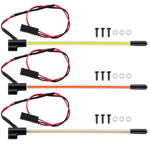 2PCS LED Whip Light Side Fixed for 1/18 SCX24 1/24 Deadbolt JLU C10 TRX4M(Green) - color: Green