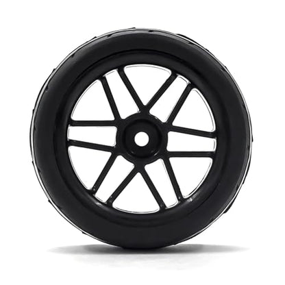 4pcs Hard Plastic 1/10 RC On-Road Solid Wheels and Tires 12mm Hex for HSP for Tamiya TT01 TT02 RC Drift Rally Car