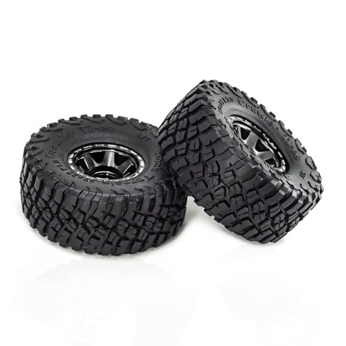 1.0 Beadlock Wheels and Tires Crawler Wheel Set for RC 1/24 Axial SCX24 Gladiator Bronco C10 Deadbolt AX24 FCX24 1/18 TRX4M Upgrade Parts (Style 1)