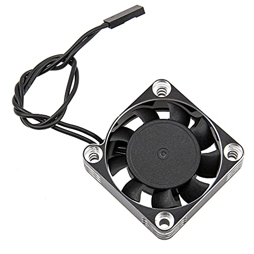 ShareGoo Alloy Brushless Motor ESC Cooling Fan Heatsink 18000RPM 40x40mm JST Plug for 1/8 1/10 1/12 RC Car 540 550 Brushless Motor,4010 (Black-Silver) - color: Black-Silver