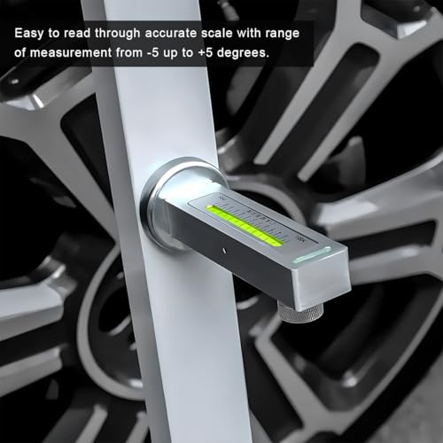 Adjustable Magnetic Gauge Tool, Camber Castor Strut Wheel Alignment Automotive Tire Repair Tool, Wheel Hub Allignment Instrument Magnetic Gauge Tool for Car RV Truck Camber (White) - color: White