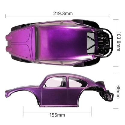INJORA BUG18 Body with Interior for 1/18 TRX4M Universal LCG Chassis（Purple） - color: Purple