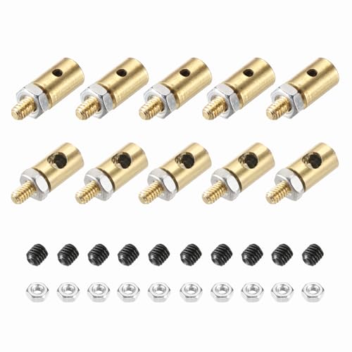 MECCANIXITY Linkage Stoppers Connecting Servo Arm, Push Rod with Nut and Screw for RC Airplane, D4x1.2mm D4x2.5mm 10 Pcs - size: D4x1.2mm; D4x2.5mm