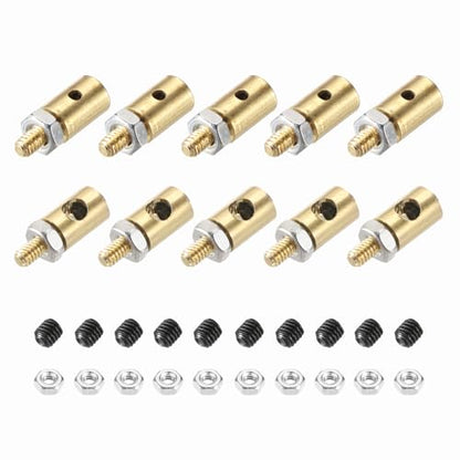 MECCANIXITY Linkage Stoppers Connecting Servo Arm, Push Rod with Nut and Screw for RC Airplane, D4x1.2mm D4x2.5mm 10 Pcs - size: D4x1.2mm; D4x2.5mm