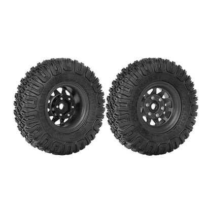 4PCS RC Car 1.55 Inch Tyres Aluminum Alloy Metal Beadlock Wheel Rim and Rubber Tires for 1/10 RC Crawler Car for Axial AX90069 D90 TF2 Tamiya CC01 LC70 MST JIMNY(85mm-10Holes Black) - color: 85mm-10Holes Black