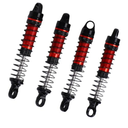 60MM Threaded for 1/18 RC Crawler Upgrade, Aluminum Alloy Damper Replacement Parts Compatible with Bronco K10, 4PCS (Red) - color: Red