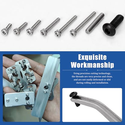 Glarks 294pcs M1.4 x 4/5/6/8/10/12MM Universal RC Screw Kit, RC Cars Trucks Crawler Parts Hardware Fasteners, RC Screw Hardware Fasteners for Axial SCX24 1/24 RC Crawler Truck Deadbolt C10 Jeep Betty