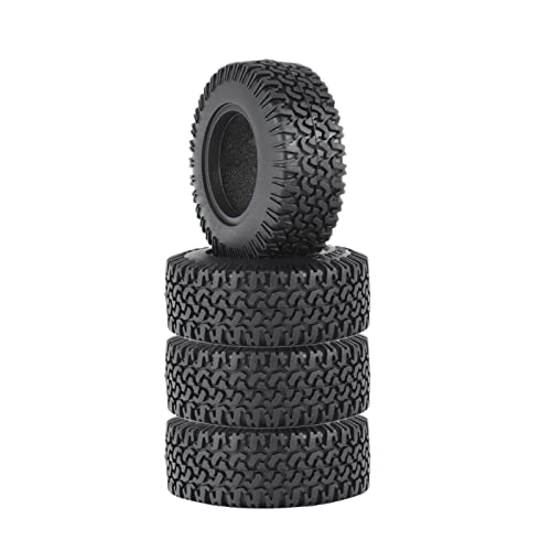 RC Car Tires,WONFAST 4PCS 1.55 inch Mud Wheel Tyre Terrain Crawler Rubber Tires Foam Insert for 1:10 RC Crawler Car for 1:10 Axial 90069 TF2 D90 CC01 LC70 Tamiya MST JIMNY UTB18(76MM-A) - color: 76mm-a