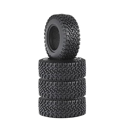 RC Car Tires,WONFAST 4PCS 1.55 inch Mud Wheel Tyre Terrain Crawler Rubber Tires Foam Insert for 1:10 RC Crawler Car for 1:10 Axial 90069 TF2 D90 CC01 LC70 Tamiya MST JIMNY UTB18(76MM-A) - color: 76mm-a