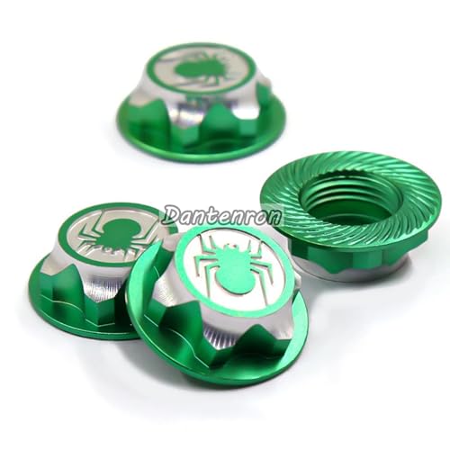4PCS RC 17MM Hex Wheel Nut Dustproof Anti-Skid Mount Cap CNC Aluminum Compatible with 1/8 Buggy Off Road Monster Truck Car Traxxas X-Maxx Summit E-Revo HPI HSP Losi Kyosho Tamiya (Green) - color: Green