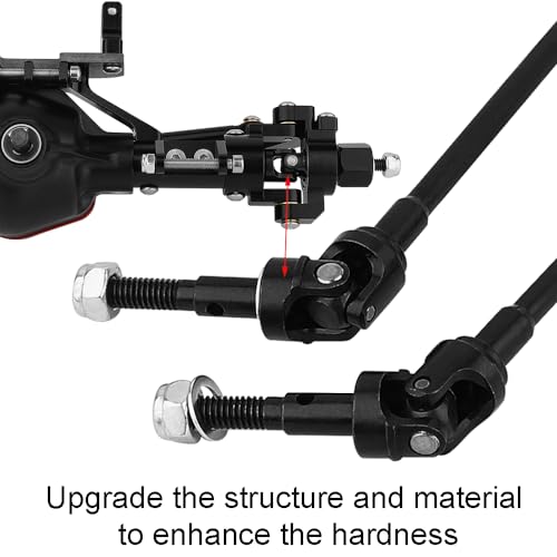 Aluminum Front Rear Complete Axle Set with Enhanced Axle Shaft for Axial SCX10 RC4WD D90 1/10 RC Crawler Upgrade Parts (Black Front+Rear) - color: Black Front+rear
