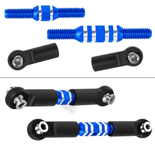 RC Aluminum Adjustable Turnbuckles Camber Links Toe Link Upgrades Part for 1/10 Senton/Granite/Vorteks 3S BLX(Mega 550).Alloy Adjustable Turnbuckles Hops Up.Navy Blue(6PCS) - color: Blue(for 1/10)