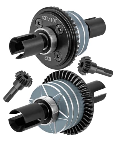 RC 43T/10T Front&Rear Diff Gear Differential Upgrades Part for 1/8 Kraton,Outcast,Notorious,Talion 6s BLX/EXB,1/7 Big Rock,Fireteam,Mojave 6s BLX,Titanium - color: Titanium-(upgrades）