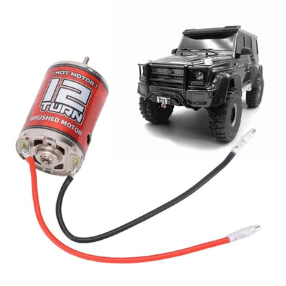 12T 540 Brushed Motor for RC Car, Low Noise Motor with Stainless Steel Housing, Replacement for RC Crawler Truck Boat
