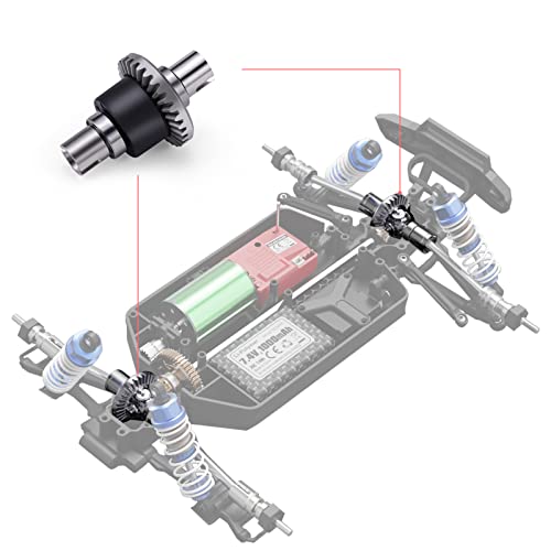 HAIBOXING 1/16th RC Car Spare Parts Machine Diff. Complete w/Metal Outdrive Cups Apply to 16890A Front & Rear 2pcs(M16822)