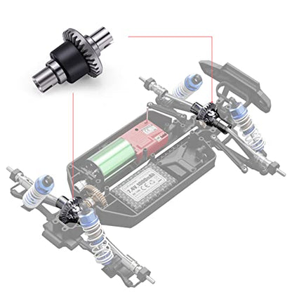 HAIBOXING 1/16th RC Car Spare Parts Machine Diff. Complete w/Metal Outdrive Cups Apply to 16890A Front & Rear 2pcs(M16822)